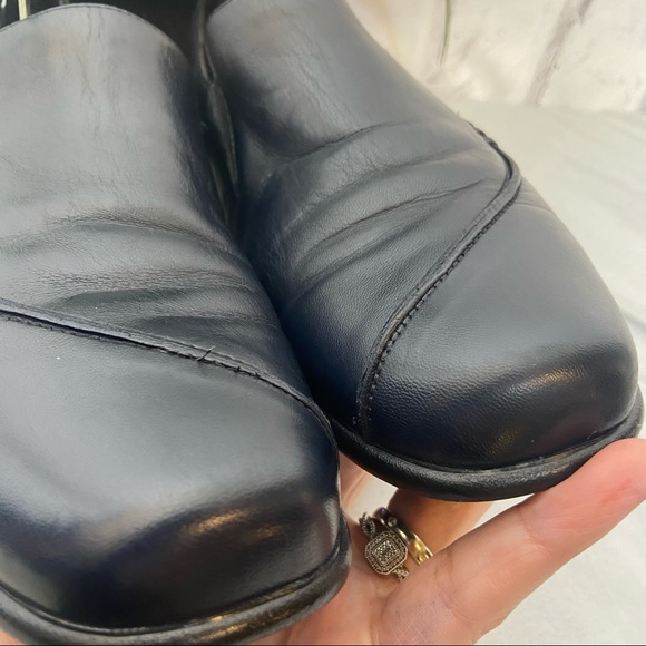 Munro Black Blue Leather Loafers 7W - Picture 3 of 9